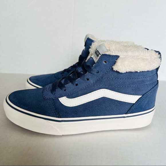 Vans Shoes | Vans Ward All Weather Skate Womens 7 Blue Grisaille Winterized Suede | Color: Blue/White | Size: 7 | Cassystuff's Closet